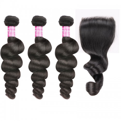 Virgin Hair Loose Wave Bundles With 4x4 Transparent/HD Lace Closure | Human Hair Wig | Lace Front